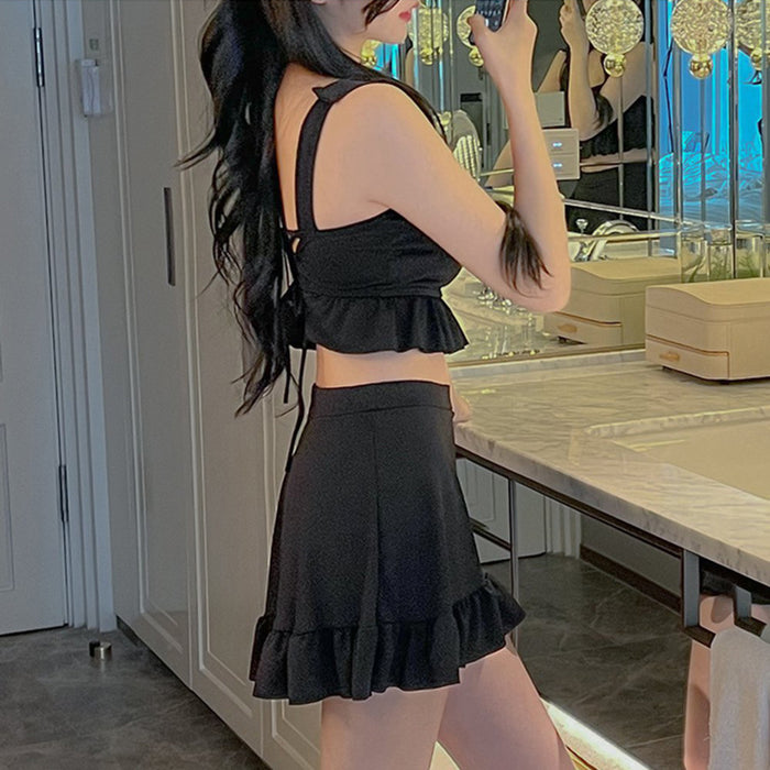 Wholesale Sexy strap backless camisole sleeveless split swimsuit