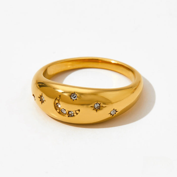 Wholesale Stainless Steel Star and Moon Ring