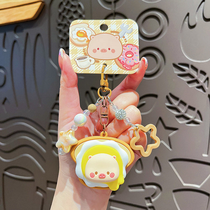 Wholesale Genuine keychain cute cartoon food bead string student bag pendant gift