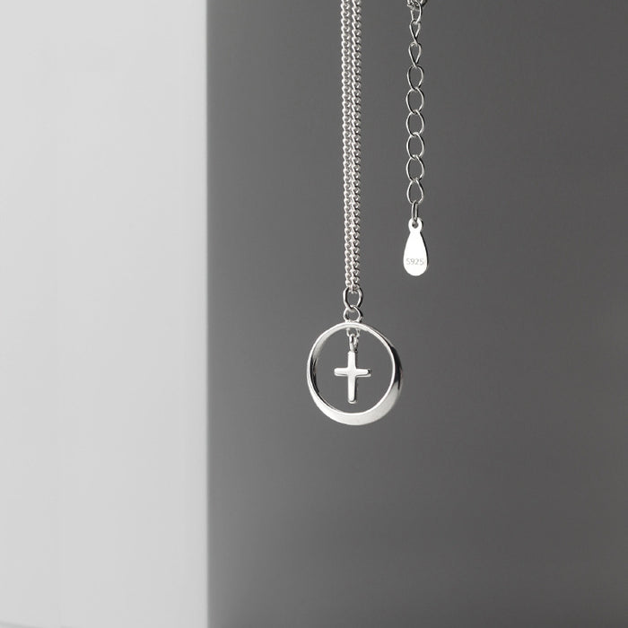 Wholesale Sterling Silver Cross Necklace Collarbone Chain