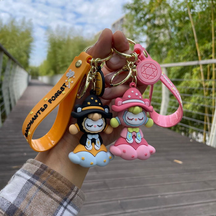 Wholesale Creative Magic Forest Keychain 3D Soft Plastic Doll Couple Backpack Pendant Decoration