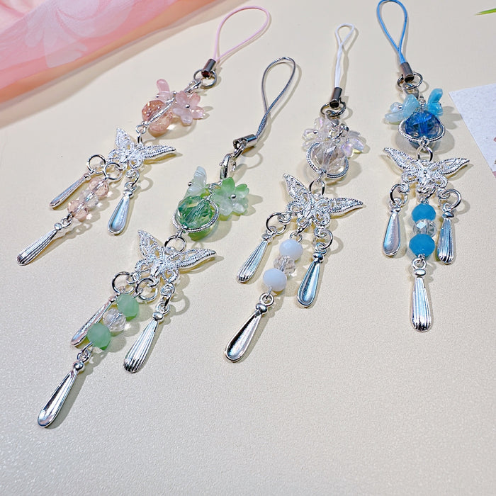 Wholesale Butterfly Hanging Chain Mobile Phone Beaded Hanging Chain