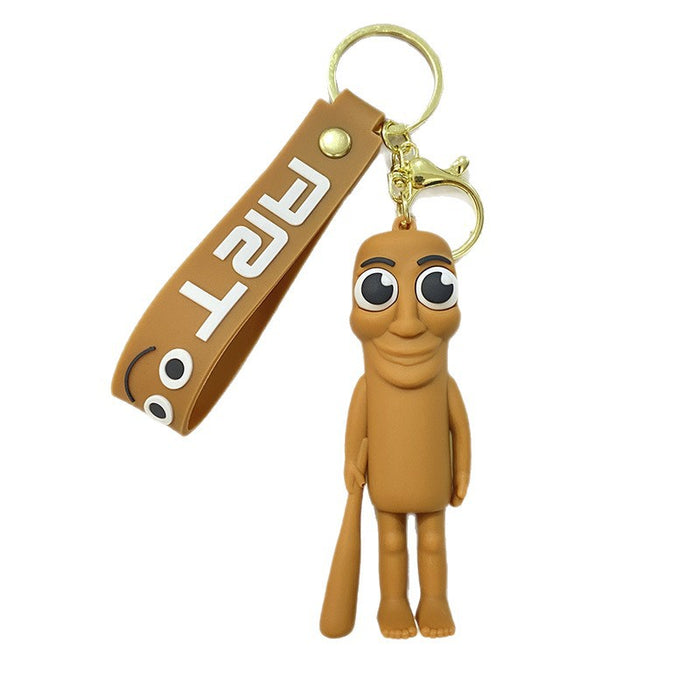 Wholesale Funny Abstract Animal Keychain Pendant Wooden Man Shark Bag Accessories Creative Gifts