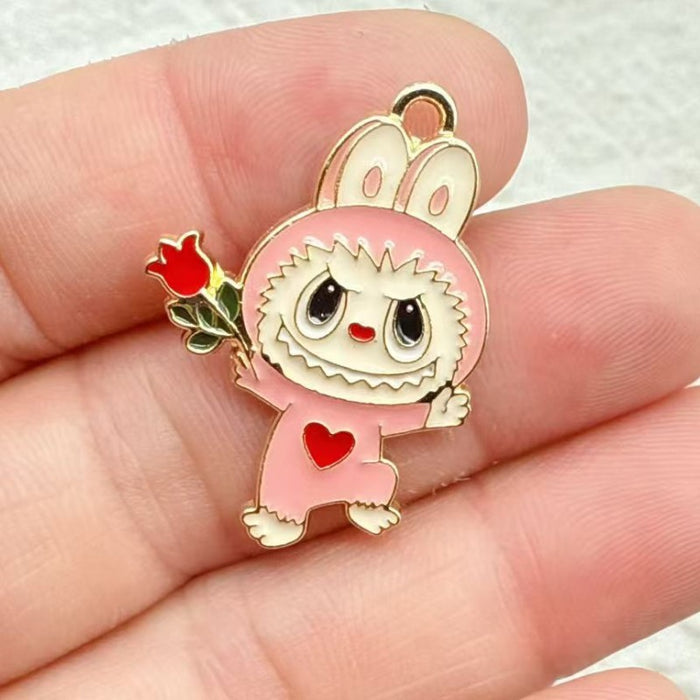 Wholesale 10pcs Anime Cartoon Alloy Oil Drip DIY Earrings,  Keychain,  Necklace Pendant