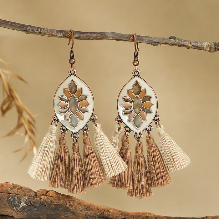 Wholesale Zinc Alloy Bohemian Tassel Earrings - Trendy Fashion Jewelry
