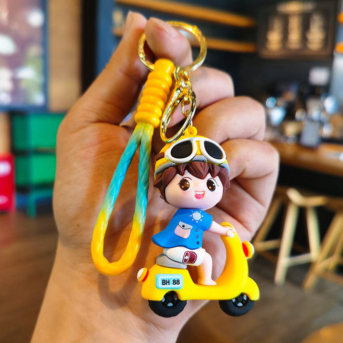 Wholesale Cartoon Tram 3D Rubber Keychain JDC-KC-Tingm054