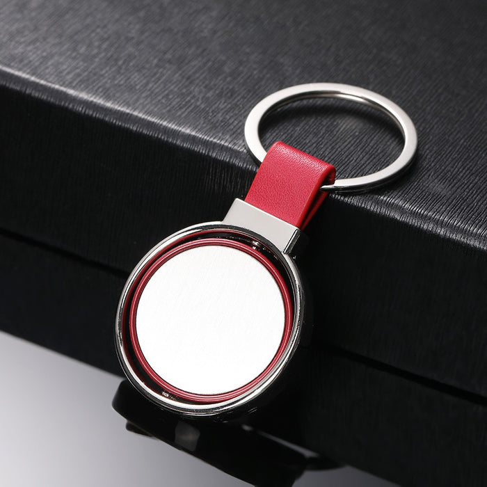 Wholesale Small gift keychain pendant leather keychain rotating leather keychain