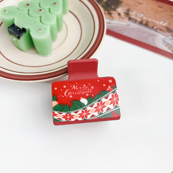 Wholesale Christmas plastic clip patch hair clip dopamine small fresh  atmosphere shark clip hair accessories