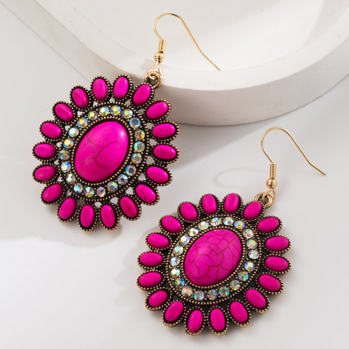 Wholesale Ethnic Style Turquoise Retro Creative Earrings