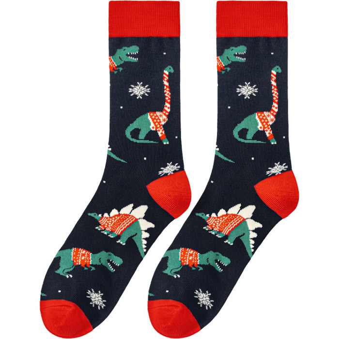 Wholesale Christmas Dinosaur All-Season Mid-Calf Socks