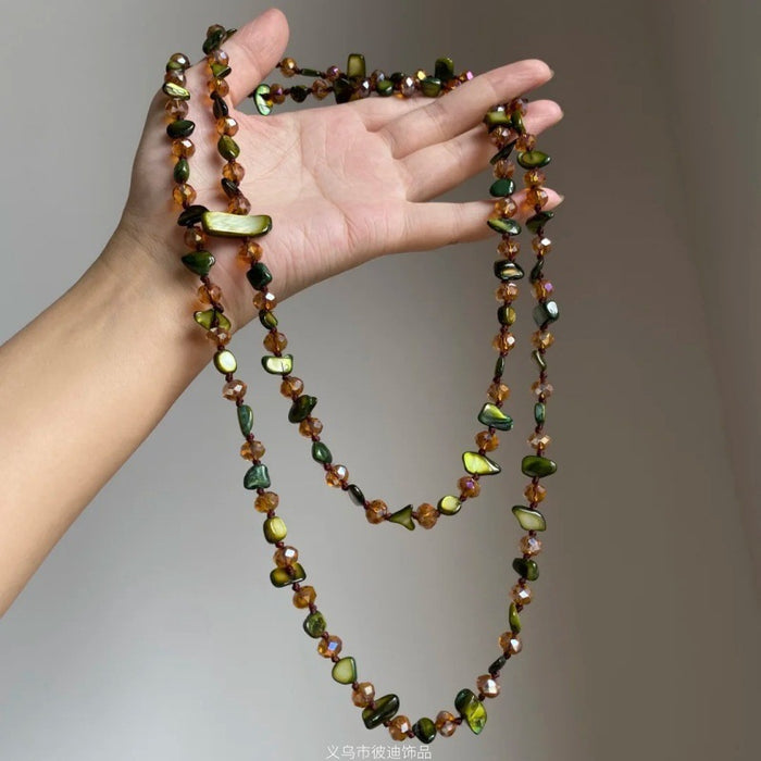 Wholesale Fashion Alloy Flower Long Chain Necklace Trendy Jewelry Accessory Gift