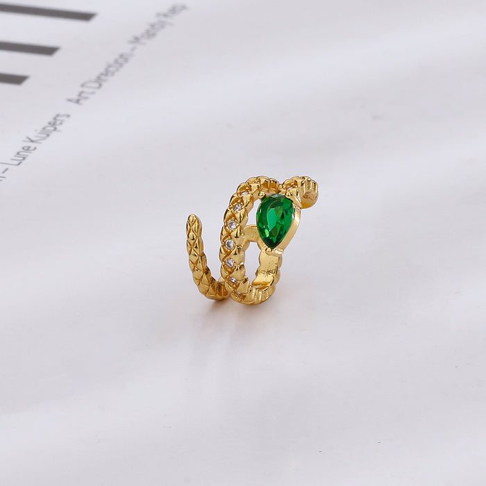 Wholesale   snake-shaped ear clip ear bone clip  multi-layer design without pierced full diamond zircon earrings