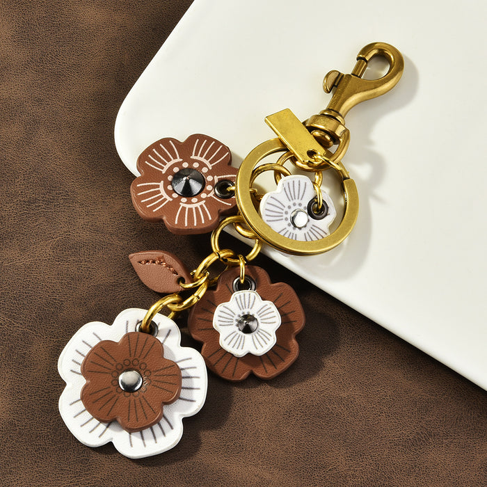 Wholesale PU extended flower chain keychain