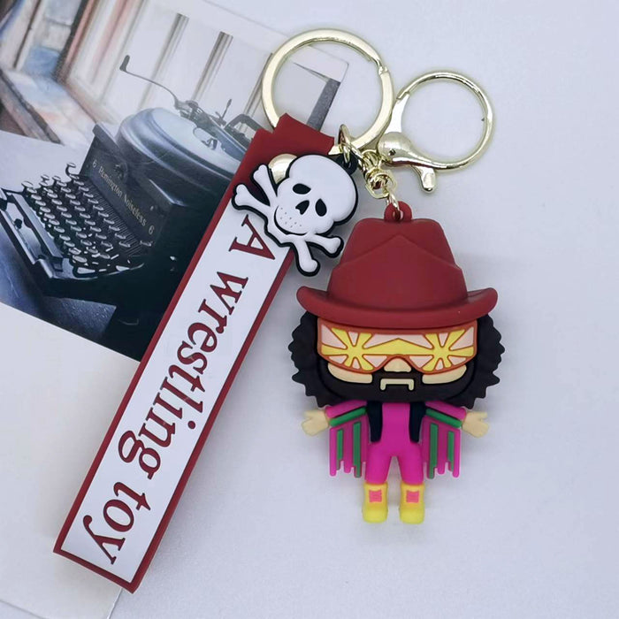 Wholesale Cross-border creative cartoon glue wrestling toy doll key chain bag car key chain accessories gift