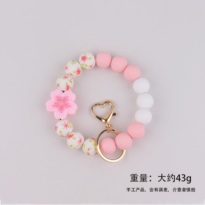 Wholesale Silicone Begonia  Jewelry Silicone Keychain Flower Bracelet