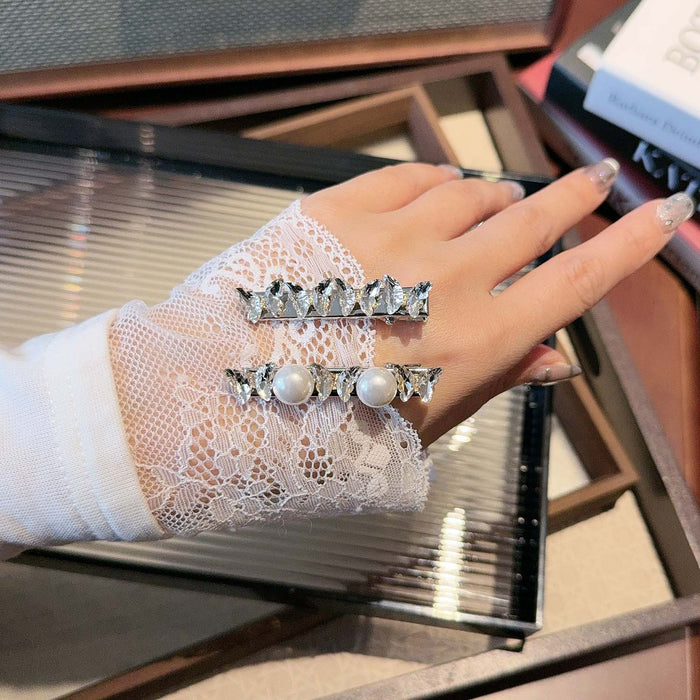 Wholesale Flash Diamond Pearl Butterfly Duckbill Clip