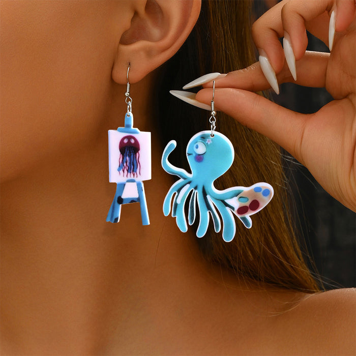 Wholesale Cartoon cat and elephant animal acrylic earrings