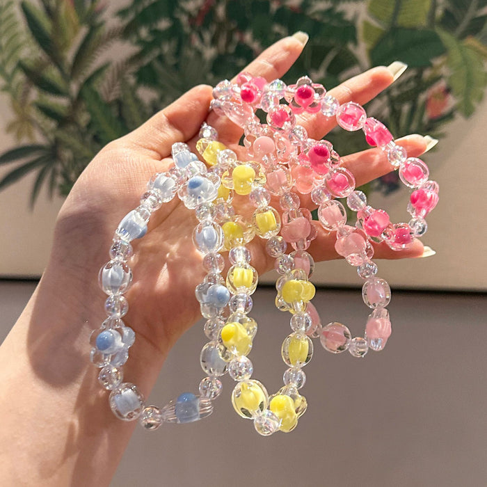 Wholesale Acrylic bead phone chain, handmade bead keychain accessories, keychain