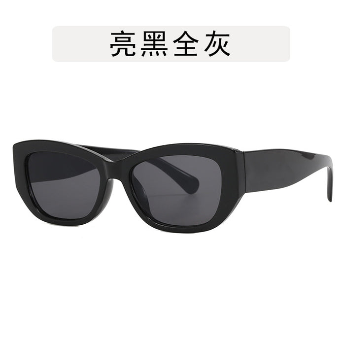 Wholesale Retro cat eye sunglasses, new minimalist square glasses for street photography, UV resistant fashionable sunglasses