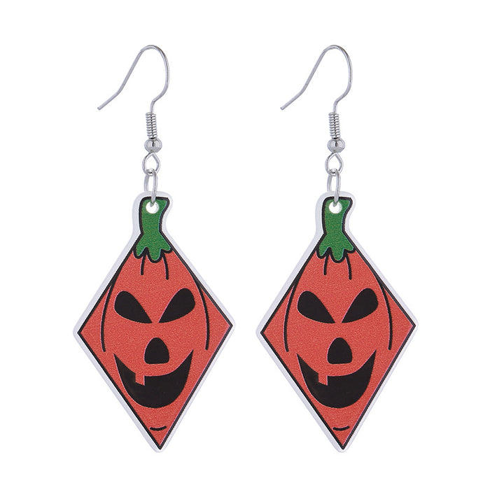 Wholesale Acrylic Pumpkin Head Luminous Earrings  Funny Horror  Earrings