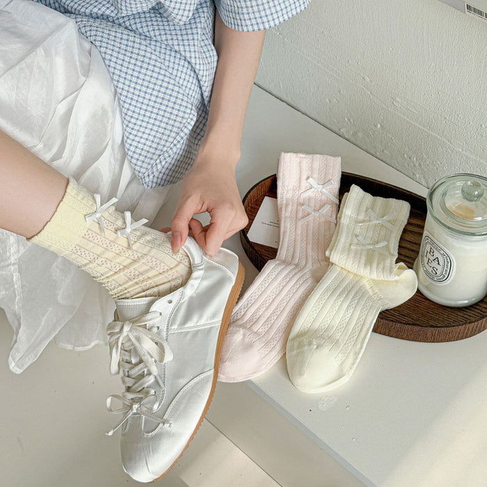 Wholesale Bow socks, thin ballet socks, lace socks, mesh cotton socks