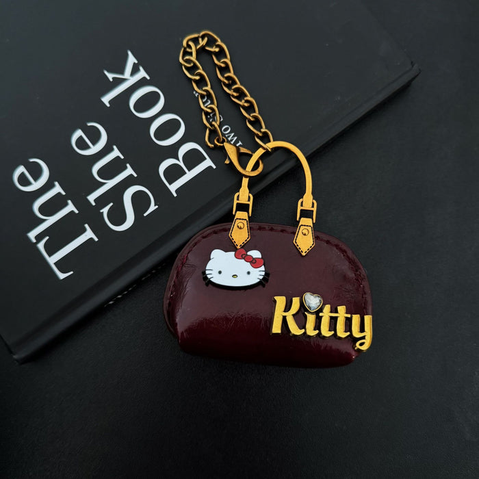 Wholesale Handmade leather small bag keychain