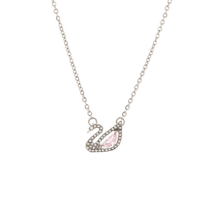 Wholesale Diamond-encrusted swan necklaces come in a variety of colors