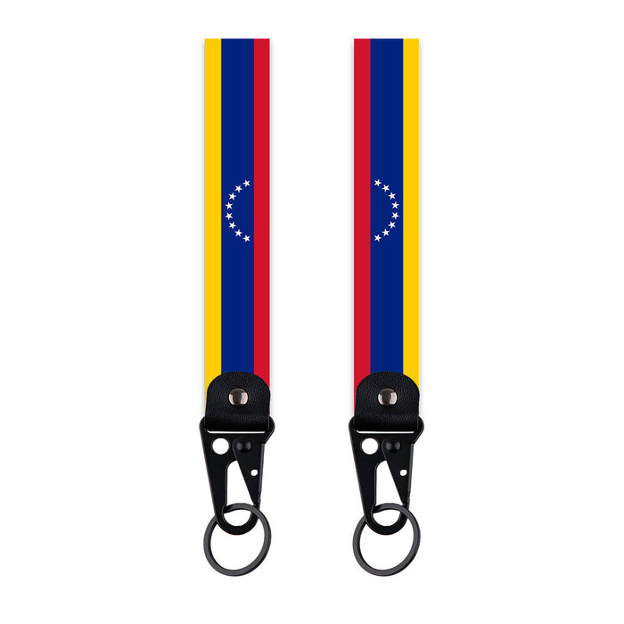 Wholesale  simple world flag  alloy car keychain pendant