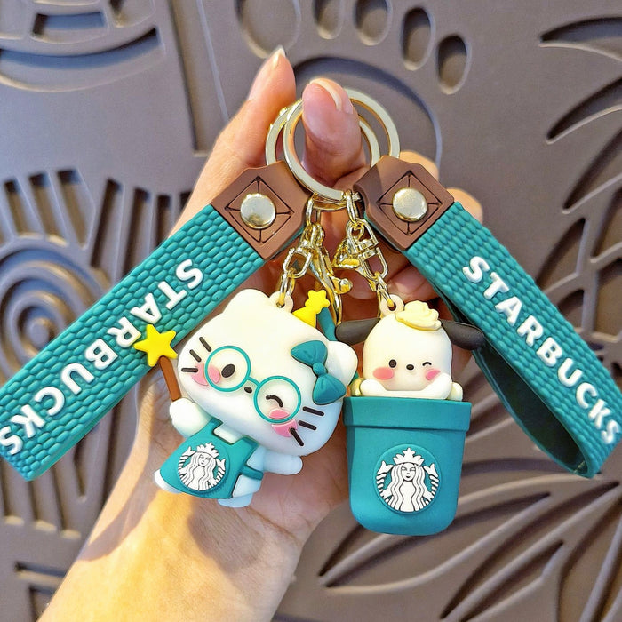 Wholesale  Milk Tea Cup Keychain Dress  School Bag Pendant Car Accessories Small Gift Batch
