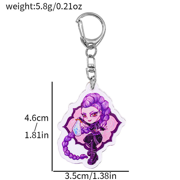 Wholesale Acrylic cute cartoon doubl sided keychain