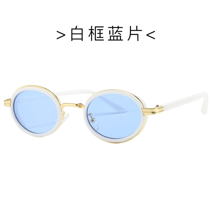 Wholesale Modern retro oval frame sunglasses punk style retro sunglasses versatile men's and women's sunglasses trend