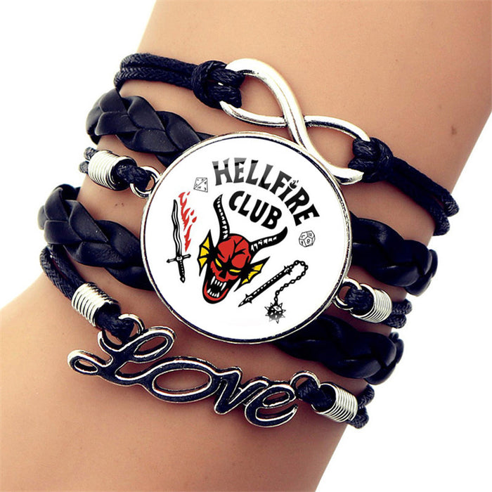 Wholesale Multi-layered leather bracelets with movie themes for men and women.