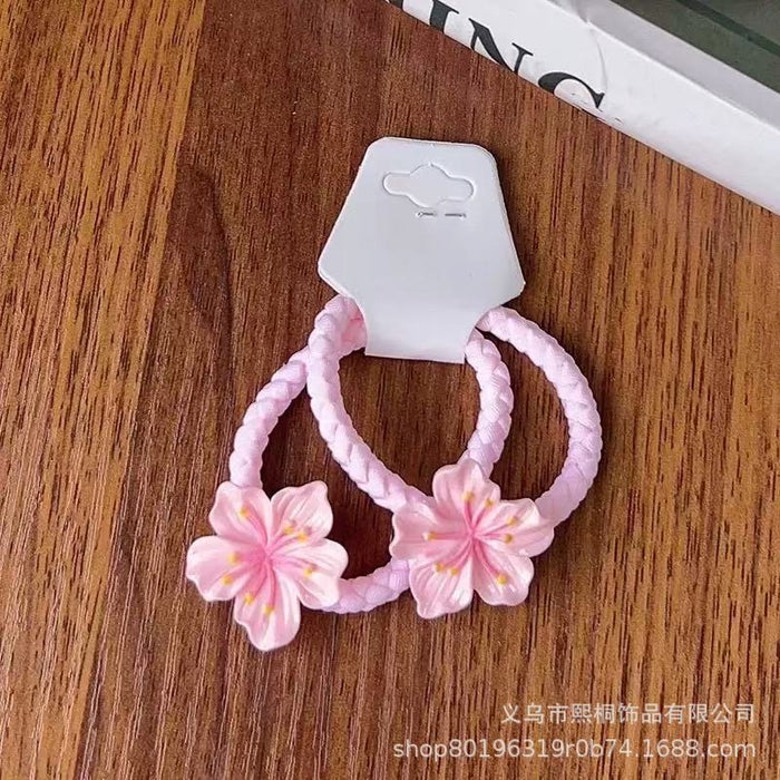 Wholesale Plastic Cherry Blossom Hair Clips Set Spring Floral Hair Accessories for Girls