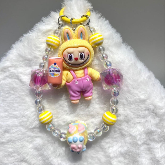 Wholesale Flocking keychain pendant cute cowboy hat cute grain bag pendant accessories girlfriend couple gift