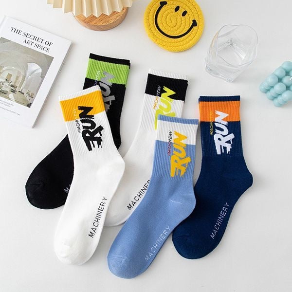 Wholesale Men's and women's mid length socks, sweat absorbing, trendy, breathable, basketball socks, sports long socks