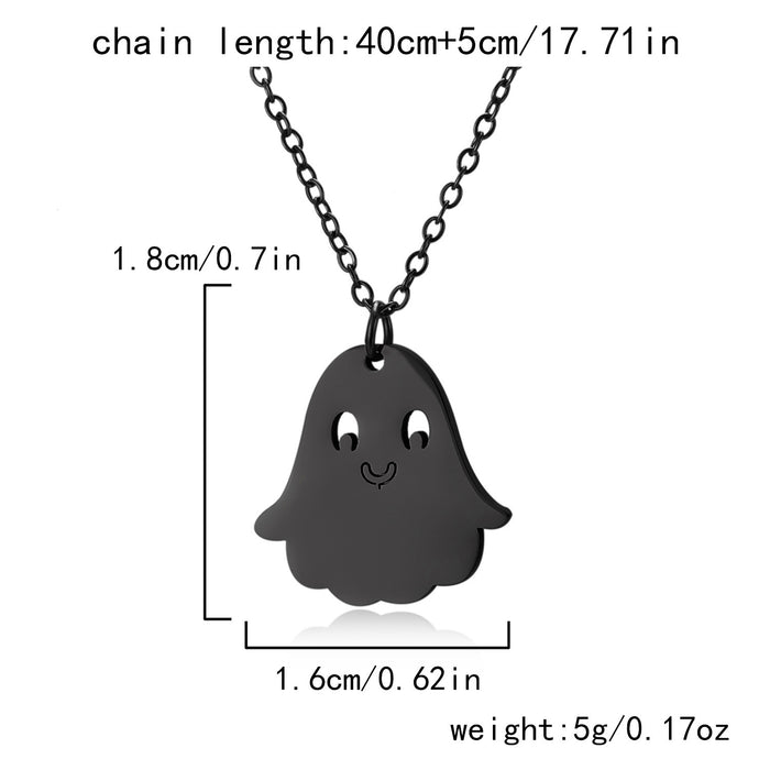 Wholesale  Element Titanium Steel Necklace Pumpkin Head Ghost Jewelry Pendant Personalized All-match Witch Necklace