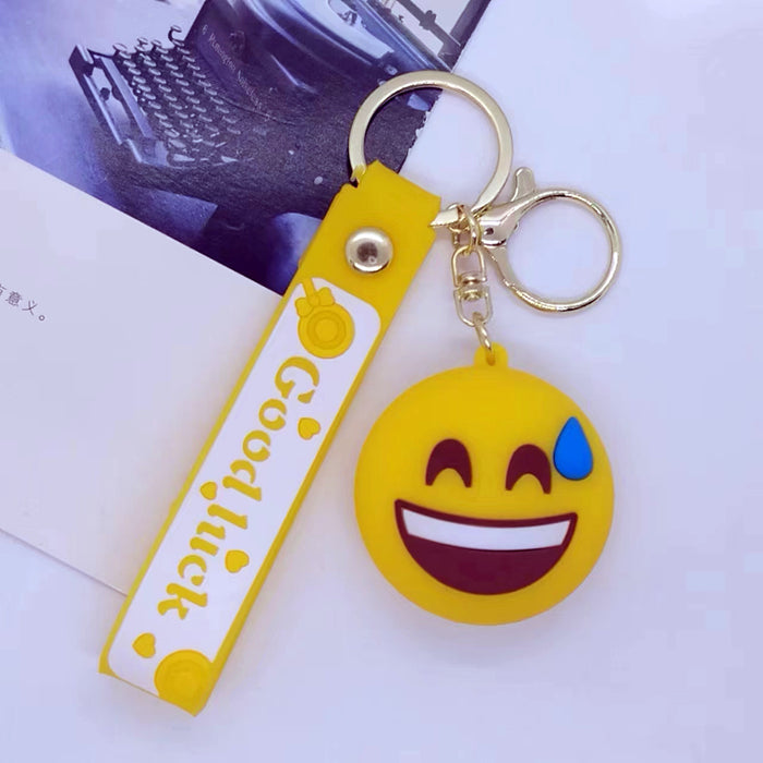 Wholesale Cartoon smiley face expression ghost Keychain pendant bag key chain Accessories