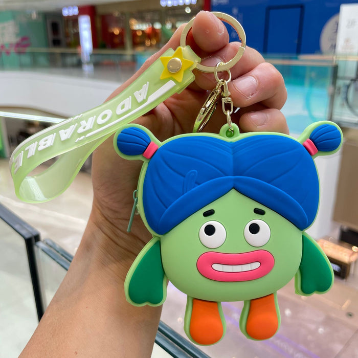 Wholesale Silicone coin purse, cute keychain, children's mini wallet, backpack pendant