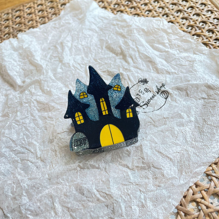 Wholesale Halloween Original  Pumpkin Acrylic Grab Clip Magic Cap Carson Hair Accessories Bat Back Head Cross-border Hair Accessories for Women