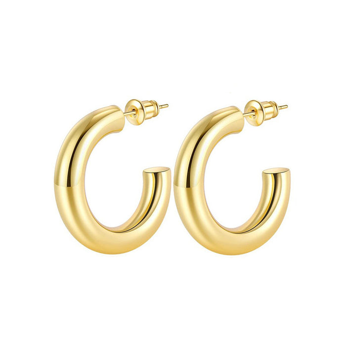 Wholesale Copper plated real gold exaggerated earrings with a high-end feel, trendy geometric earrings, and simple design