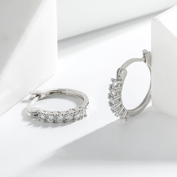 Wholesale Niche Diamond Ear Buckle Elegant Earrings Earrings Colorful Sapphire