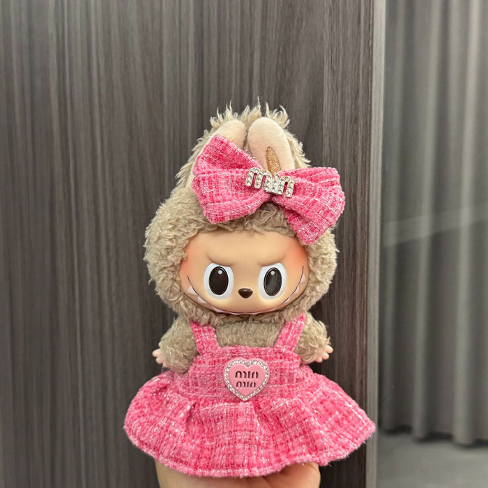 Wholesale Baby Clothes 17cm Plush Doll Pendant Pull Cloth Sitting Skirt Suit