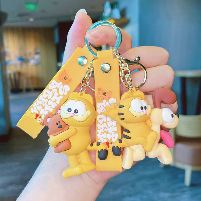 Wholesale Cartoon funny cat keychain small pendant doll car keychain student schoolbag pendant