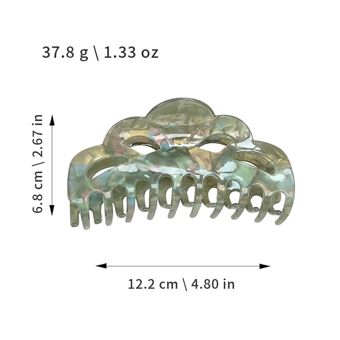Wholesale Cloud Pattern Hollow Hair Clip Colorful Green PVC Fashion Accessory
