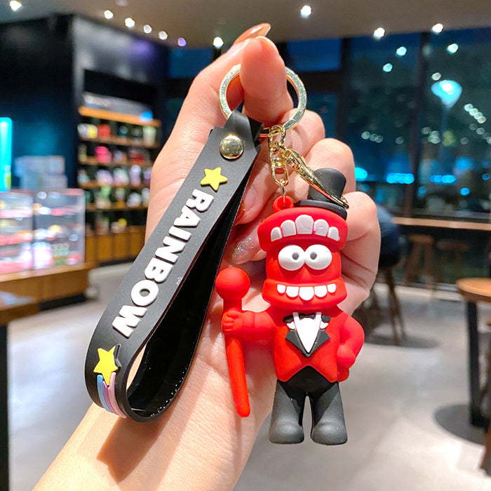 Wholesale Cartoon Digital Circus Keychain Pendant Clown Doll Accessories Couple Bag Key Chain Small Gift