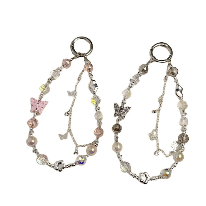 Wholesale Alloy Bow Beads Ins Cyber Celebrity Crystal Beads Case Keychain Pendant