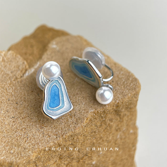 Wholesale Salt Lake Series Designer Enamel Drop Earrings - Asymmetric Fashion Accessory