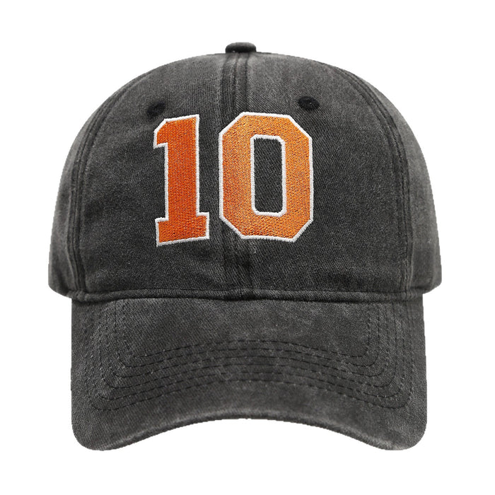 Wholesale Retro washed embroidered number baseball fashionhat for men and women