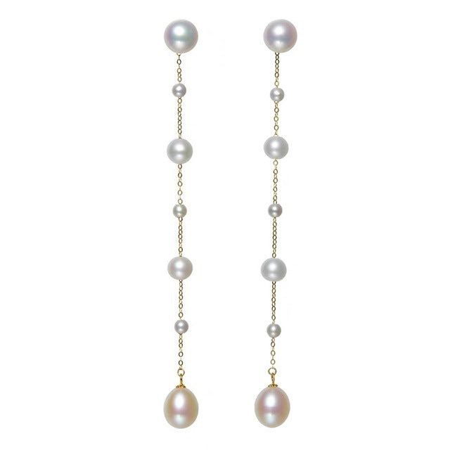 Wholesale Earrings Freshwater Pearl Earrings Ear Line s925 Silver Plated 18k Gold Earrings