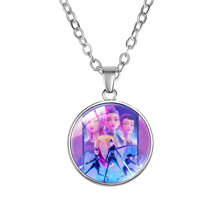 Wholesale KPOP Anime Crystal Pendant choker necklace